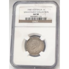 AUSTRALIA 1940 . ONE 1 SHILLING . NGC AU58